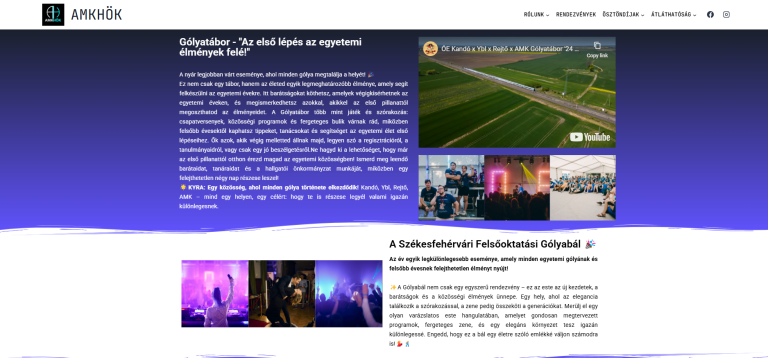 Elkészült az Óbudai Egyetem AMK HÖK hivatalos weboldala!